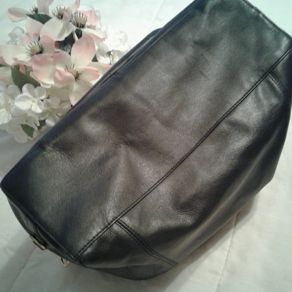 🌺 Vintage Black Coach Leather Caryall Bag - Mint Condition - Picture 4 of 7
